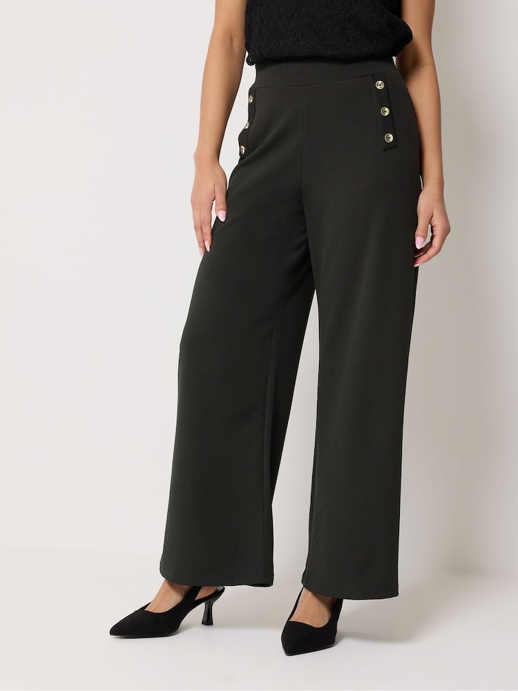 M&Co Black Military Button Trousers - Image 2 of 5 M&Co Black Military Button Trousers - Image 2 of 5