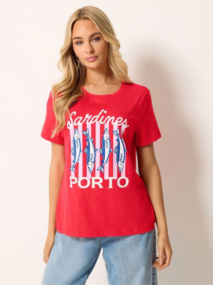 M&Co Red Sardine Placement Print T-Shirt - Image 1 of 5