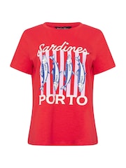 M&Co Red Sardine Placement Print T-Shirt - Image 5 of 5