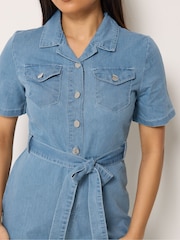 M&Co Blue Petite Lightweight Denim Jumpsuit - Image 4 of 5