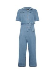 M&Co Blue Petite Lightweight Denim Jumpsuit - Image 5 of 5