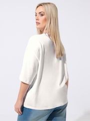 Yours Curve White Limited Sweet Treat Slogan T-Shirt - Image 3 of 5