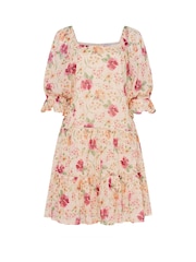 Yours Curve Nude London Floral Cold Shoulder Midi Dress - Image 5 of 5