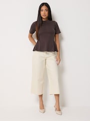M&Co Brown Petite Waisted T-Shirt - Image 2 of 5