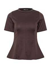 M&Co Brown Petite Waisted T-Shirt - Image 5 of 5