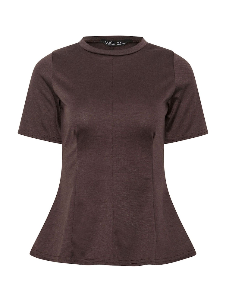 M&Co Brown Petite Waisted T-Shirt - Image 5 of 5