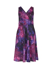 Yours Curve Pink London V-Neck Skater Dress - Image 5 of 5