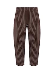 PixieGirl Petite Brown Pinstripe Barrel Leg Trousers - Image 5 of 5