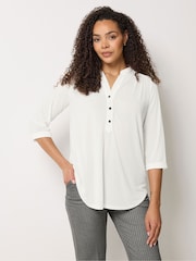 M&Co Cream Textured Lightweight Blouse - Image 1 of 5
