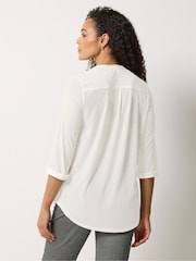 M&Co Cream Textured Lightweight Blouse - Image 3 of 5