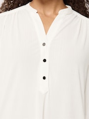 M&Co Cream Textured Lightweight Blouse - Image 4 of 5
