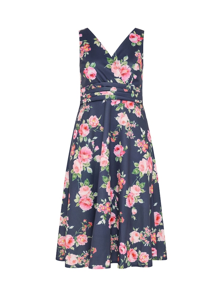 Yours Curve Blue London V-Neck Skater Dress - Image 5 of 5 Yours Curve Blue London V-Neck Skater Dress - Image 5 of 5