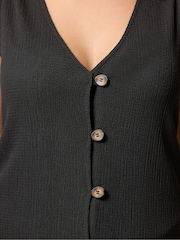 Yours Curve Black Textured Waistcoat - Image 4 of 5