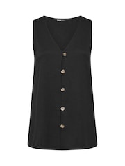 Yours Curve Black Textured Waistcoat - Image 5 of 5