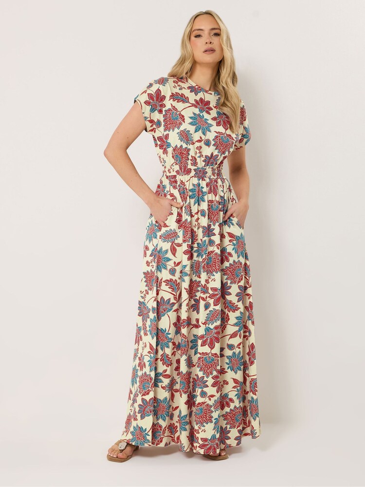 Long Tall Sally Red Shirred Waist Maxi Dress - Image 1 of 5