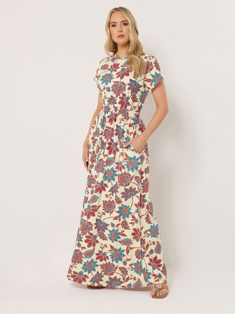 Long Tall Sally Red Shirred Waist Maxi Dress - Image 2 of 5