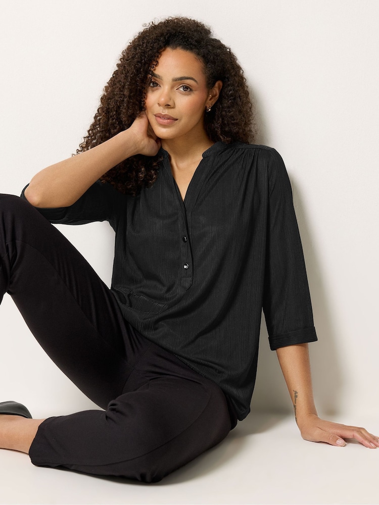 M&Co Black Textured Lightweight Blouse - Image 1 of 5