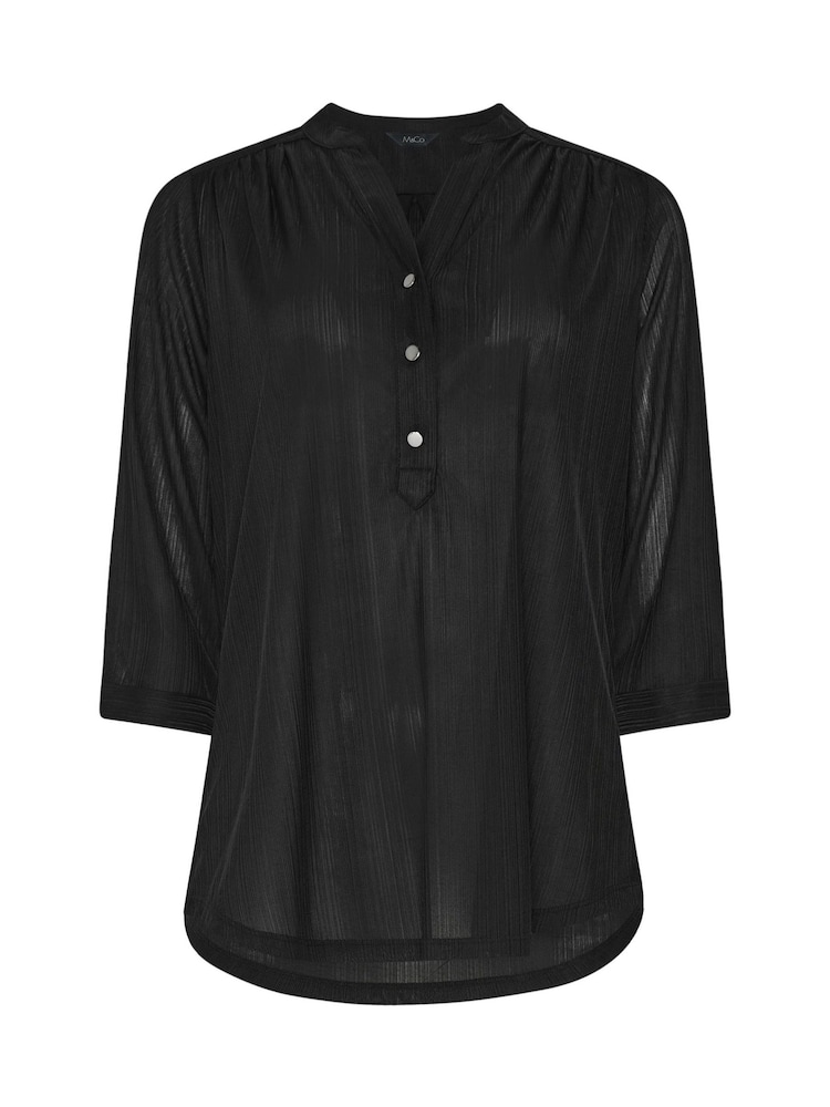 M&Co Black Textured Lightweight Blouse - Image 5 of 5