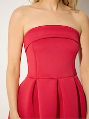 Long Tall Sally Red Pleated Bardot Dress - Image 4 of 5