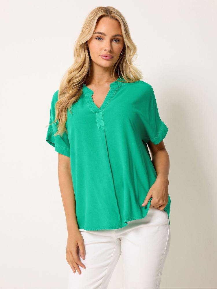 M&Co Green Short Sleeve Grown On Sleeve Blouse - Image 1 of 5