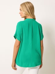 M&Co Green Short Sleeve Grown On Sleeve Blouse - Image 3 of 5