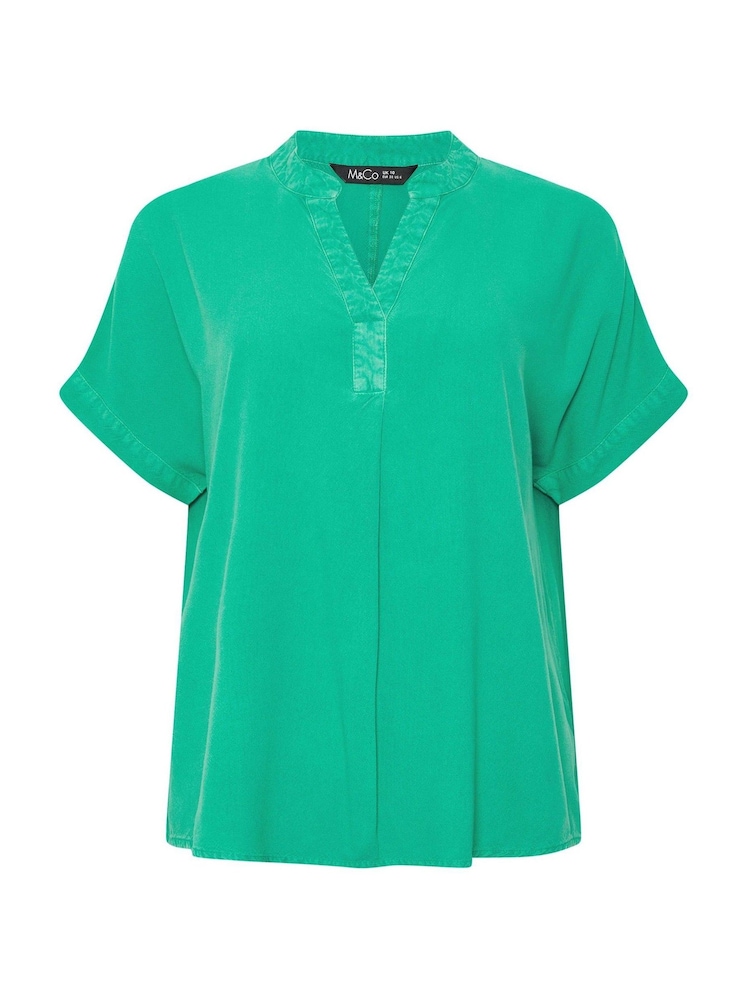 M&Co Green Short Sleeve Grown On Sleeve Blouse - Image 5 of 5