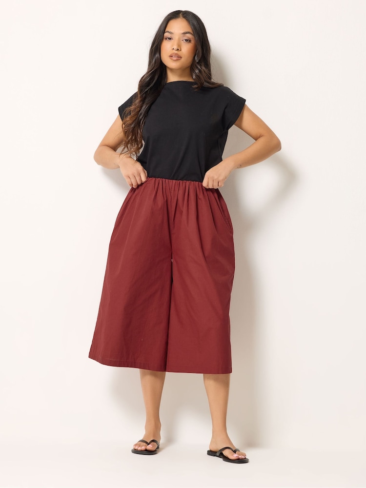 אדום - PixieGirl Petite Poplin Extra Long Culottes - תמונה 1 מתוך 5
