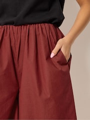 אדום - PixieGirl Petite Poplin Extra Long Culottes - תמונה 4 מתוך 5