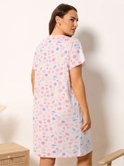 Yours Curve Pink Shells Placket Nightdress - Image 3 of 5