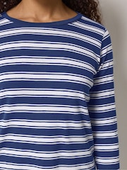 M&Co Blue Stripe Cotton Top - Image 4 of 5