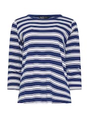 M&Co Blue Stripe Cotton Top - Image 5 of 5
