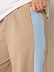 PixieGirl Natural Stripe Wide Leg Scuba Trousers - Image 4 of 5