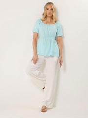 Long Tall Sally Blue Square Neck Blouse - Image 2 of 5