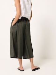 PixieGirl Petite Green Poplin Extra Long Culottes - Image 3 of 5