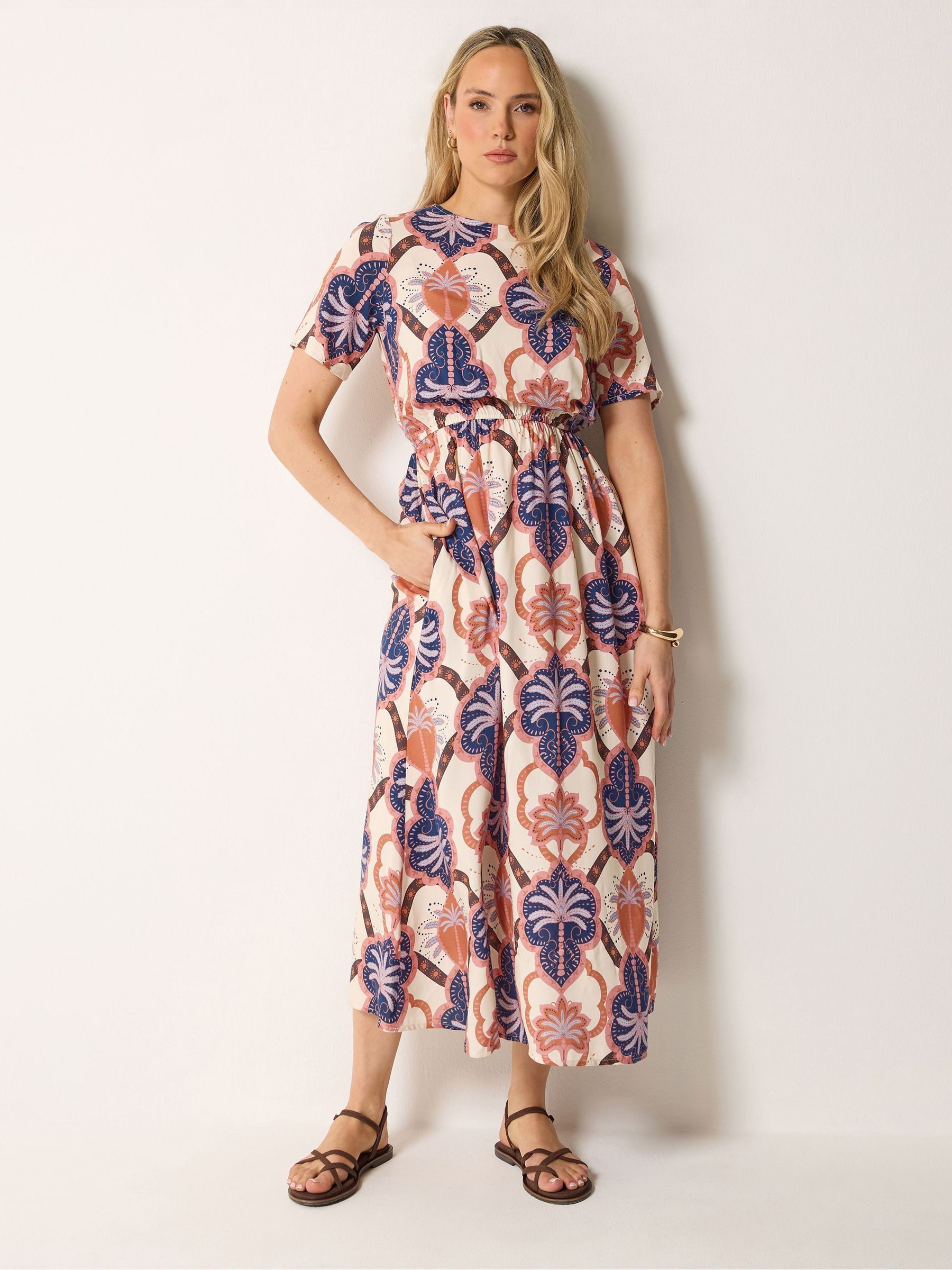 Long Tall Sally Women's Pink T-Shirt Midi Dress