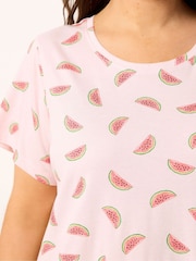 Yours Curve Pink Watermelons Nightdress - Image 4 of 5