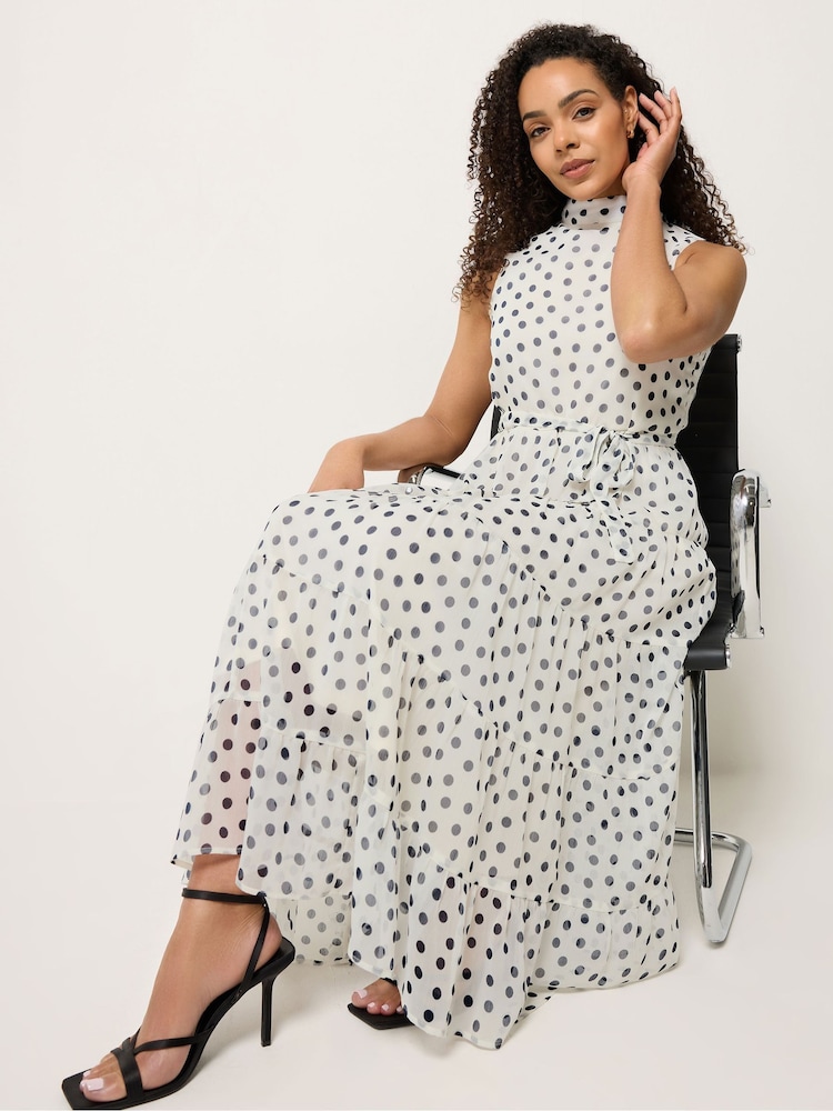 M&Co White Tiered Chiffon Midi Dress - Image 2 of 5 M&Co White Tiered Chiffon Midi Dress - Image 2 of 5