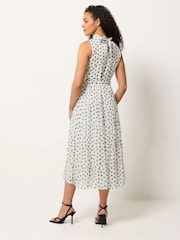 M&Co White Tiered Chiffon Midi Dress - Image 3 of 5