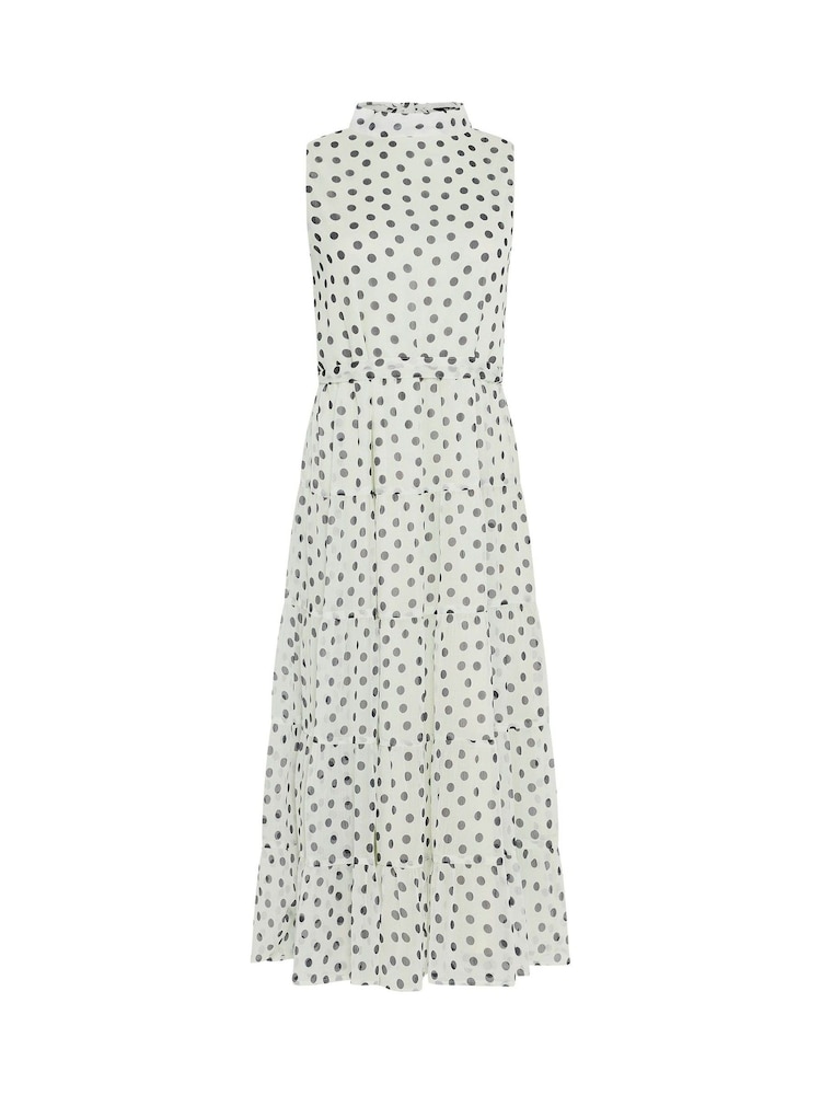 M&Co White Tiered Chiffon Midi Dress - Image 5 of 5 M&Co White Tiered Chiffon Midi Dress - Image 5 of 5