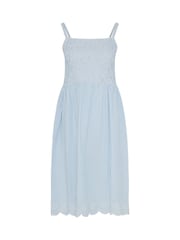 Yours Curve Blue Striped Shirred Dress - Image 5 of 5