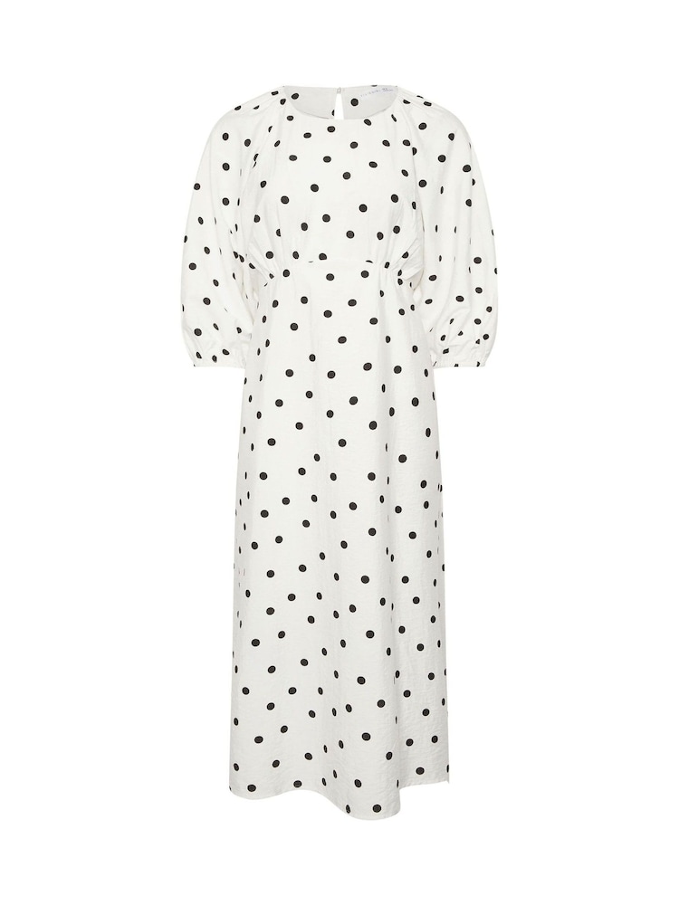 PixieGirl Petite White Spot Print Midi Dress - Image 3 of 3