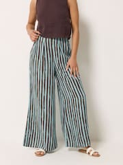 PixieGirl Petite Brown Stripe Palazzo Trousers - Image 1 of 5
