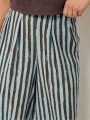 PixieGirl Petite Brown Stripe Palazzo Trousers - Image 4 of 5