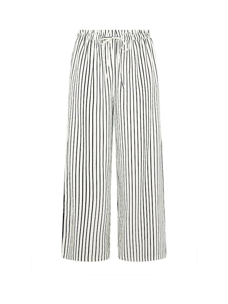 Yours Curve Striped Paper Bag Waist Wide Leg Trousers - Imagen 5 de 5
