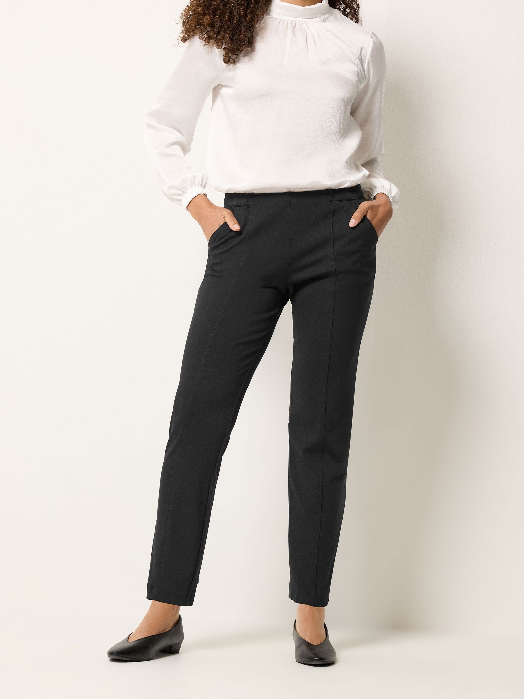 M & Co Women's Black Ponte Seam Detail Trousers