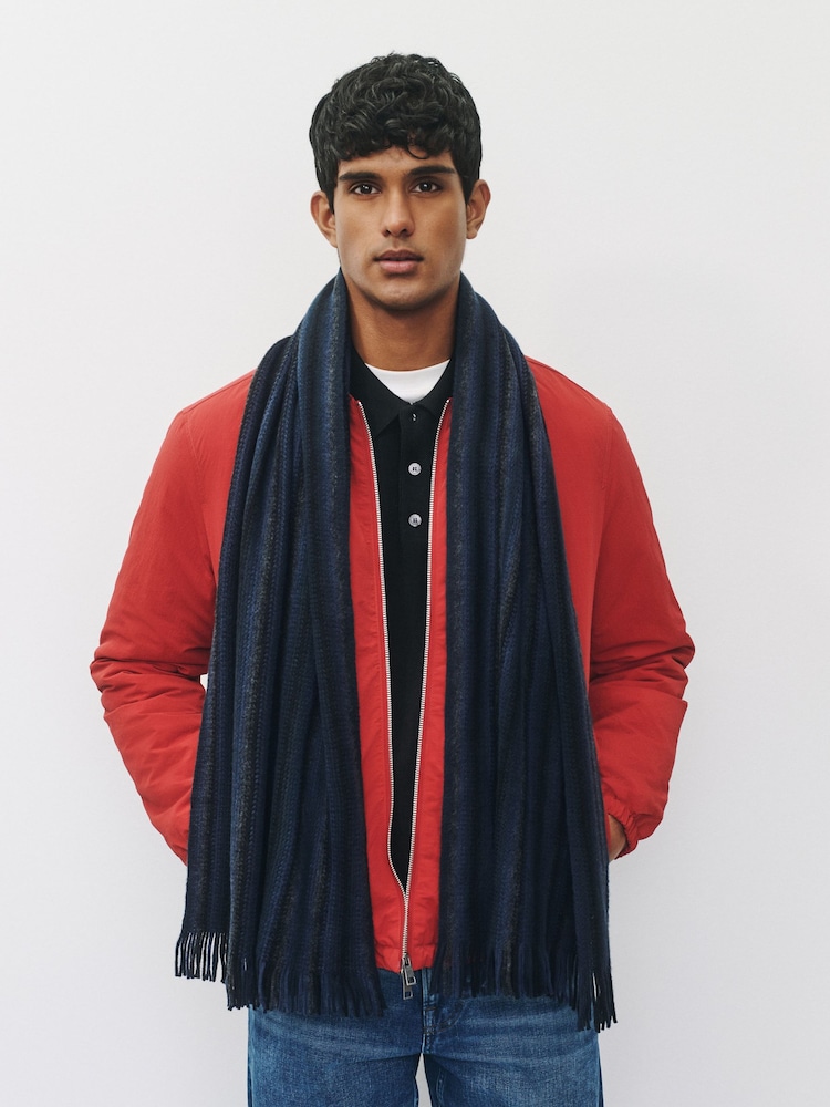 Blue Stripe Knitted Scarf - Image 2 of 7