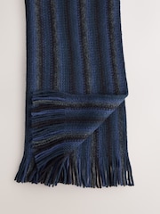 Blue Stripe Knitted Scarf - Image 6 of 7