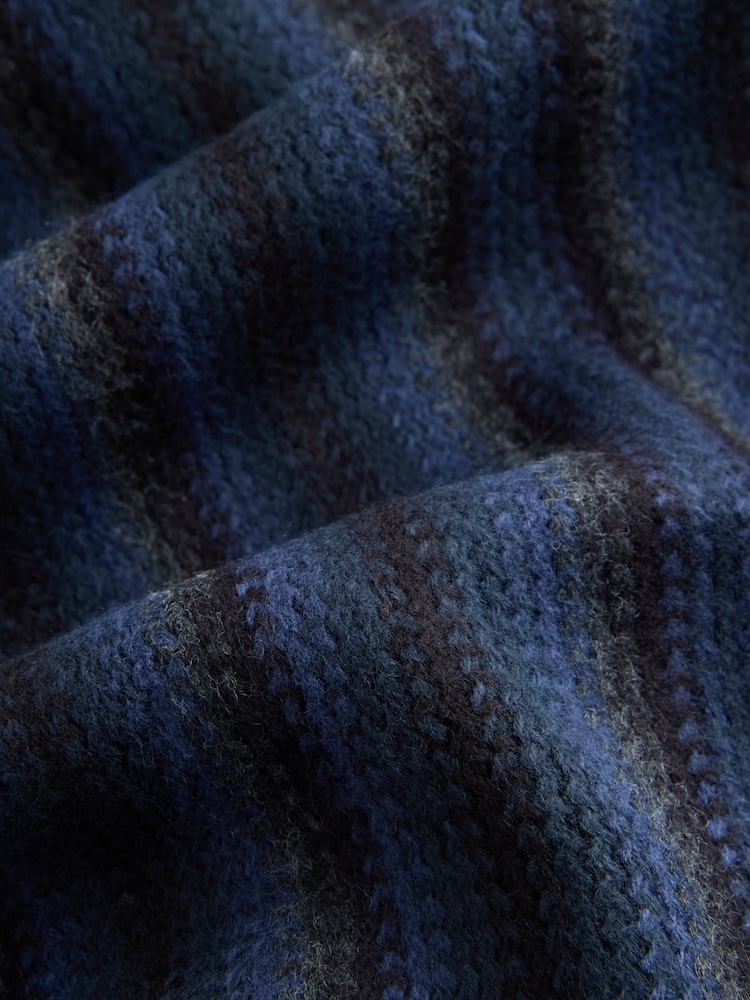 Blue Stripe Knitted Scarf - Image 7 of 7