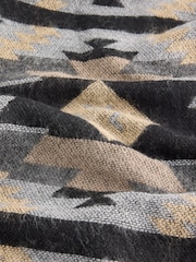 Grey Woven Pattern Knitted Scarf - Image 7 of 7