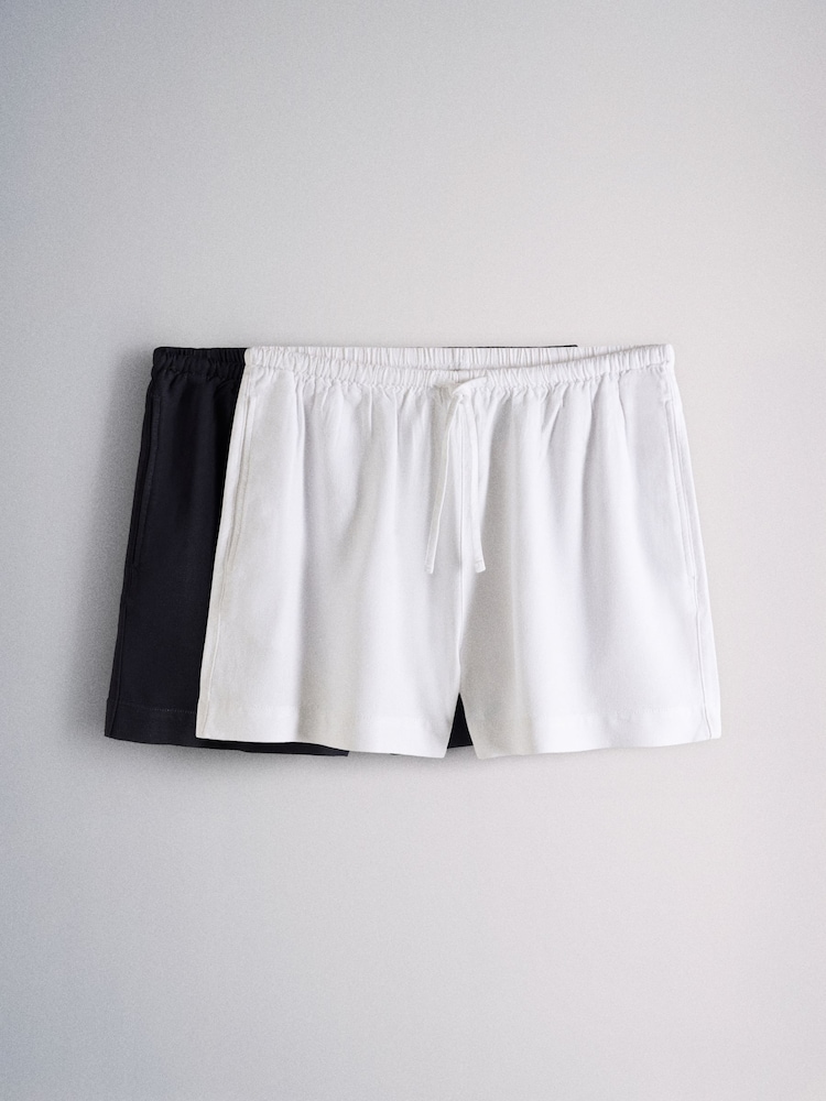 The Set Shorts With Linen Navy Blue/White - Image 1 of 13